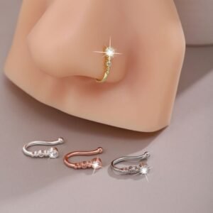 Nose Ring Silver Clip on Nose Jewelry for Woman Non Pierced Jewelry