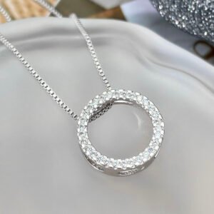 Price 925 Sterling Silver Jewelry Daily Wear Pure Silver Round Shape Pendant Necklace For Women