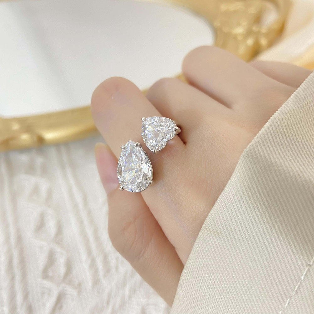 Diamond Ring No Fading 5A High Quality 925 Sterling Silver Cubic Zirconia Heart Shape Rings - Image 3