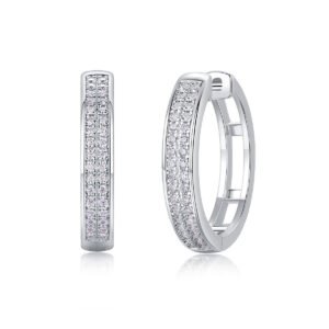 Diamond Earrings 925 Silver for men