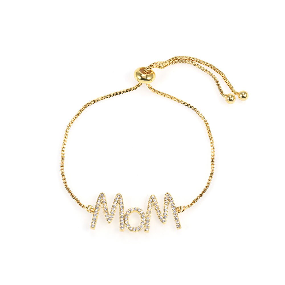 customizable Letter Zircon Bracelet for Gifts 925 Sterling Silver Mother's Bracelet