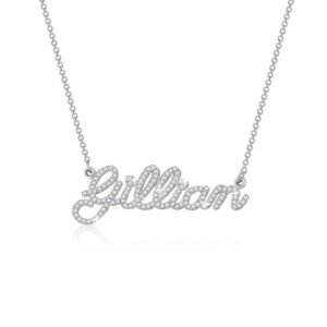 Jewelry Alphabet Name Moissanite S925 Sterling Silver Custom Name Necklace Pendant for Gift