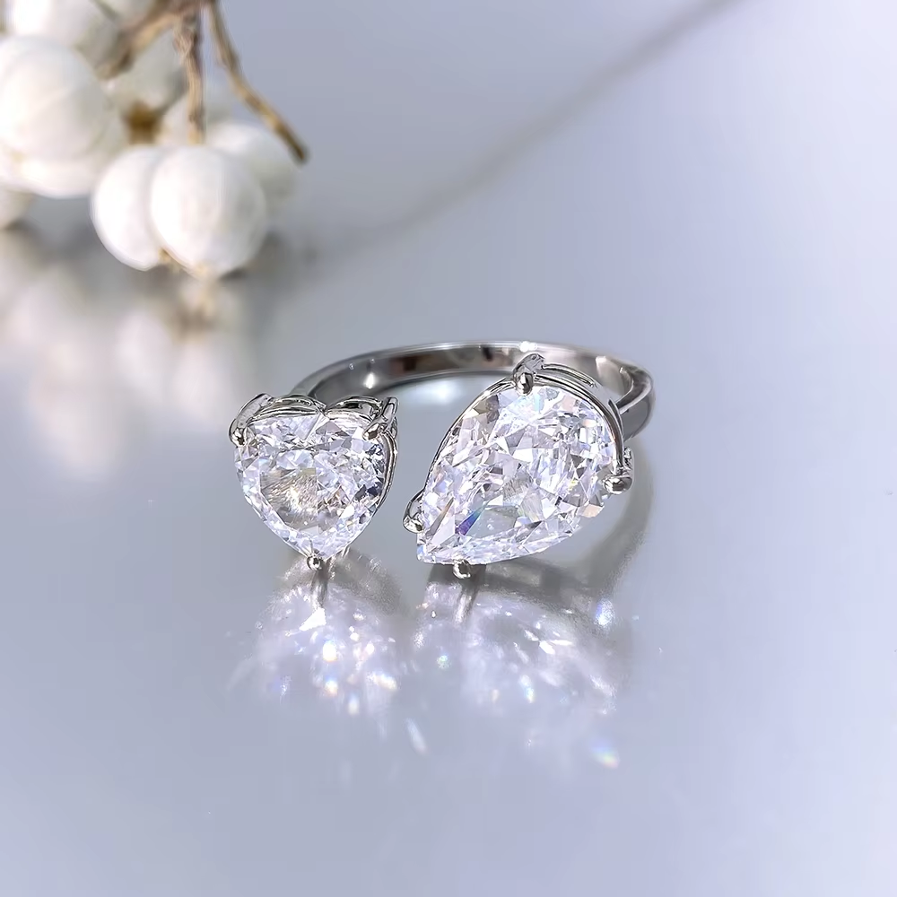 Diamond Ring No Fading 5A High Quality 925 Sterling Silver Cubic Zirconia Heart Shape Rings
